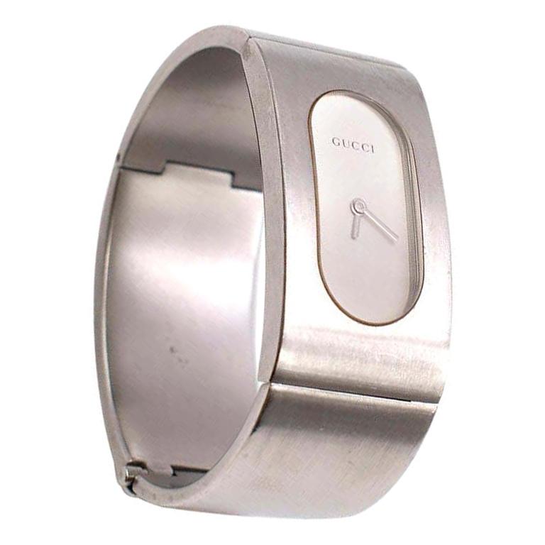 Gucci Silver Stainless Steel 120 Tornabuoni Diamond Square Wrist Watch at  1stDibs | gucci 120, gucci bezel watch, gucci interchangeable bezel watch