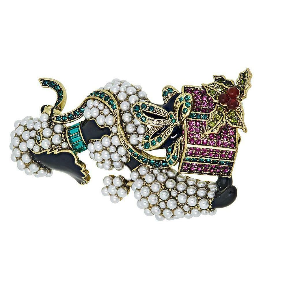 Brand New Heidi Daus French Gift Crystal-Accented Poodle Pin Brooch In New Condition For Sale In Houston, TX