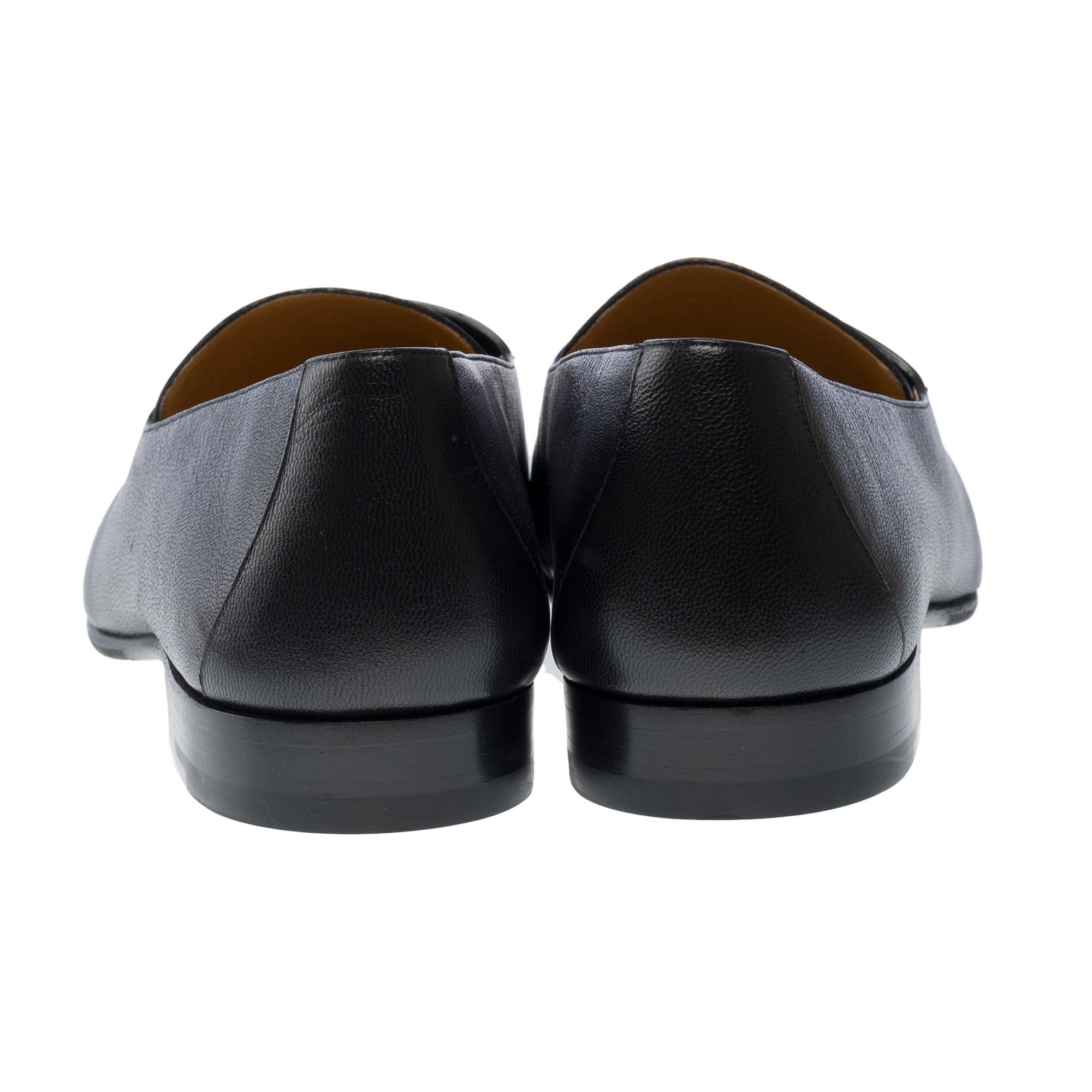 Brand New Hermès Ancora soft loafer in black goat, size 44 For Sale 1