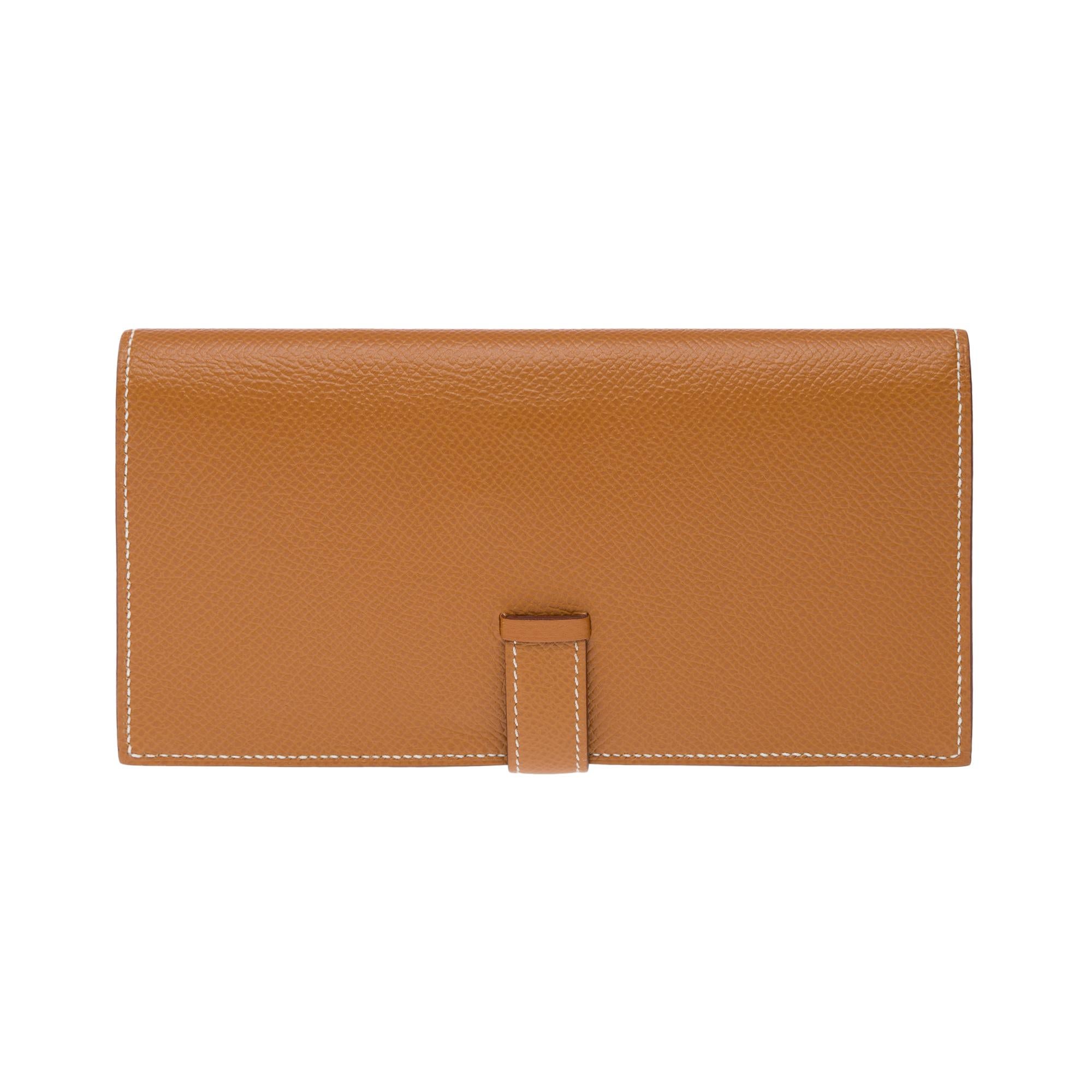 Brown Brand new Hermès Béarn Wallet in Gold Epsom leather, SHW