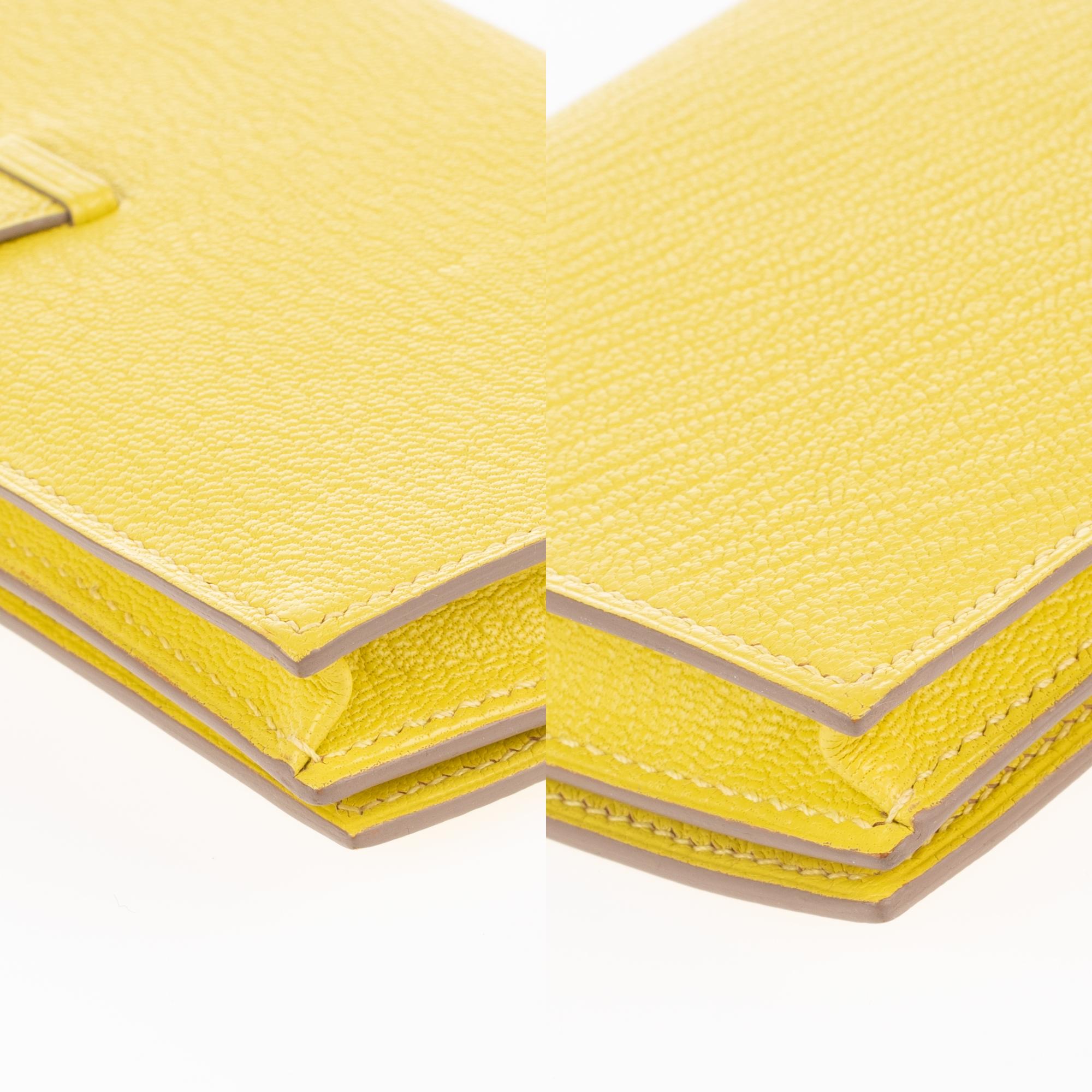 Brand new Hermès Béarn Wallet in yellow Mysore goat ! 5