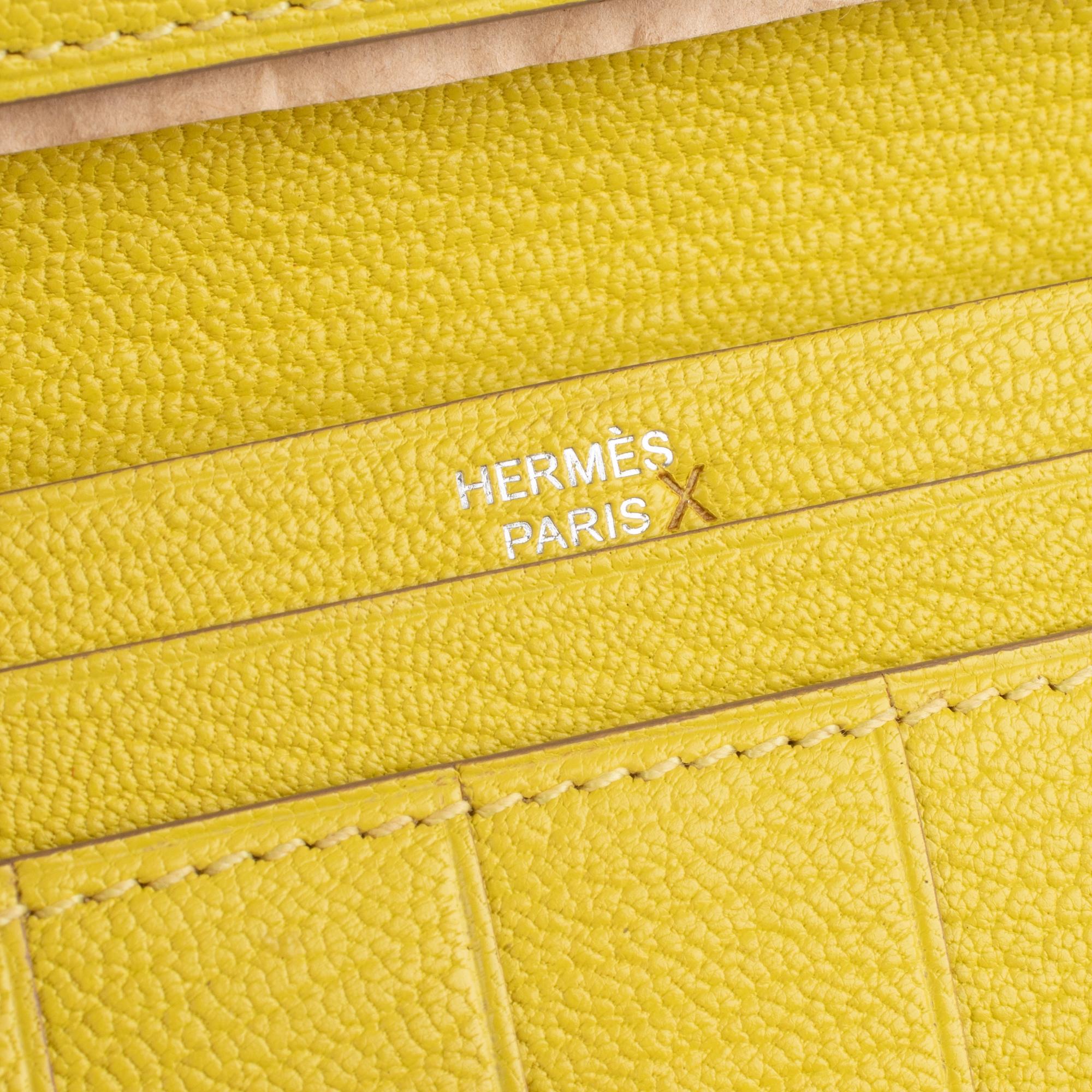 Brand new Hermès Béarn Wallet in yellow Mysore goat ! 7