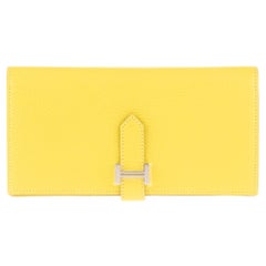Brand new Hermès Béarn Wallet in yellow Mysore goat !