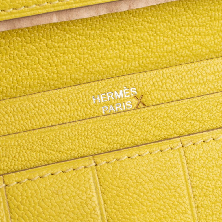 Brand new - Hermès Béarn Yellow Wallet in yellow Mysore goat ! at 1stDibs
