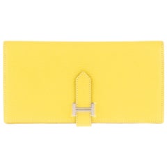 Brand new - Hermès Béarn Yellow Wallet in yellow Mysore goat !