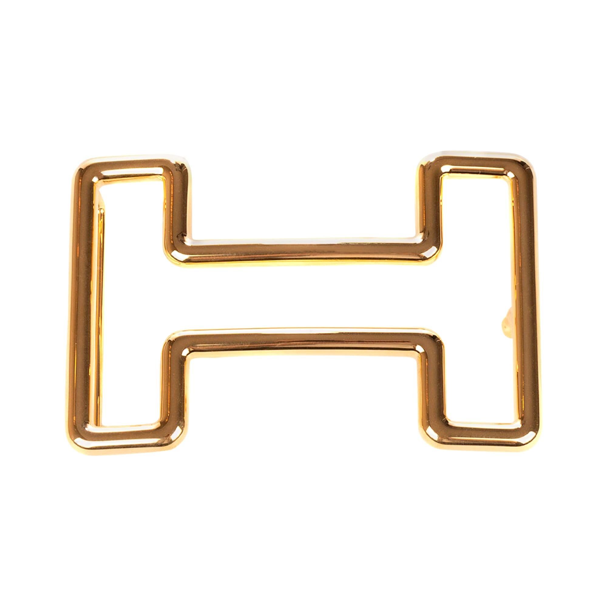 Brand new Hermès belt buckle model "Tonight" in shiny gold !