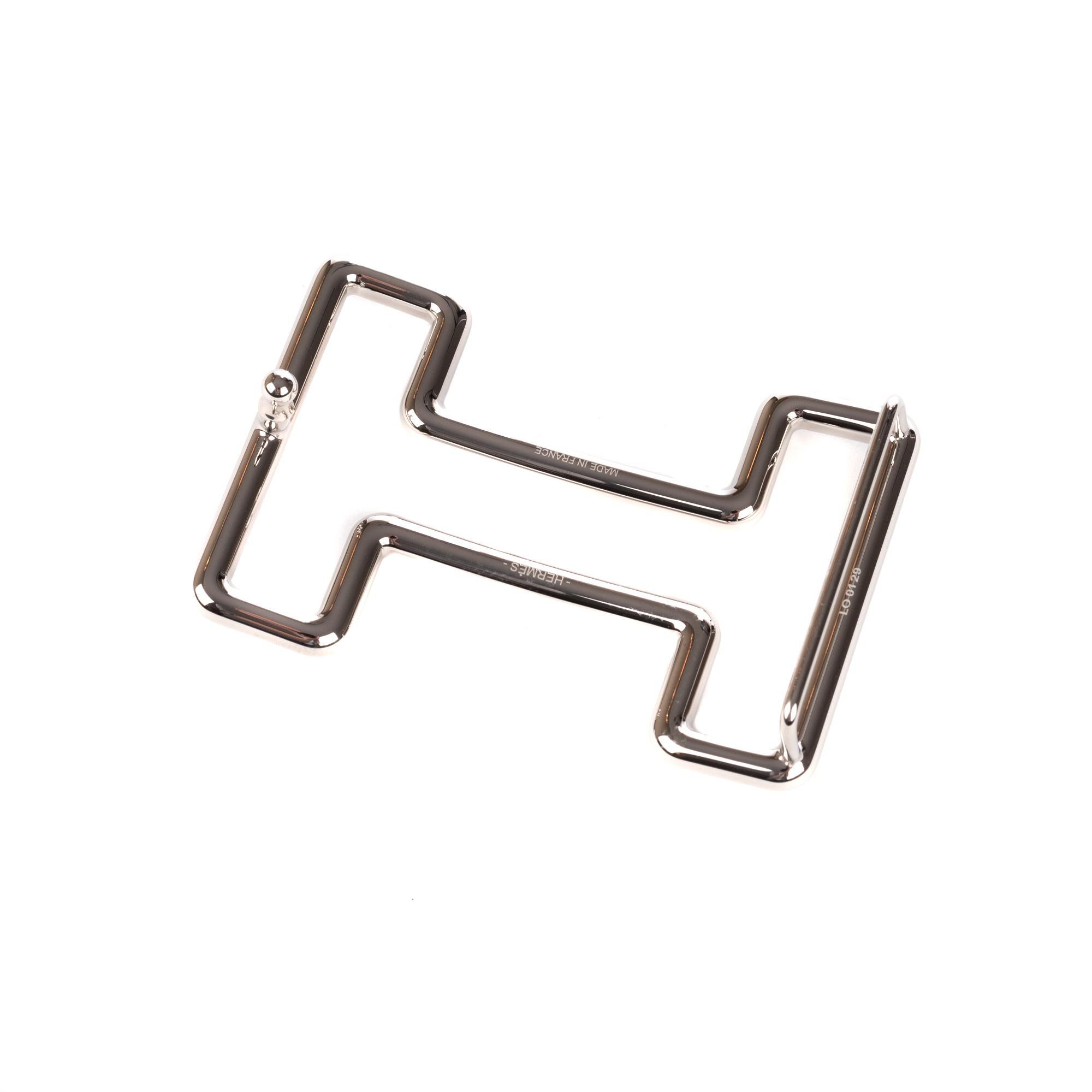 hermes silver buckle belt