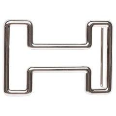 Brand new Hermès belt buckle model "Tonight" in shiny silver, Large size 3, 8 cm!