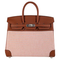 Brand New Hermes Birkin 25cm Limited Edition Quadrille Cuivre Palladium Hardware