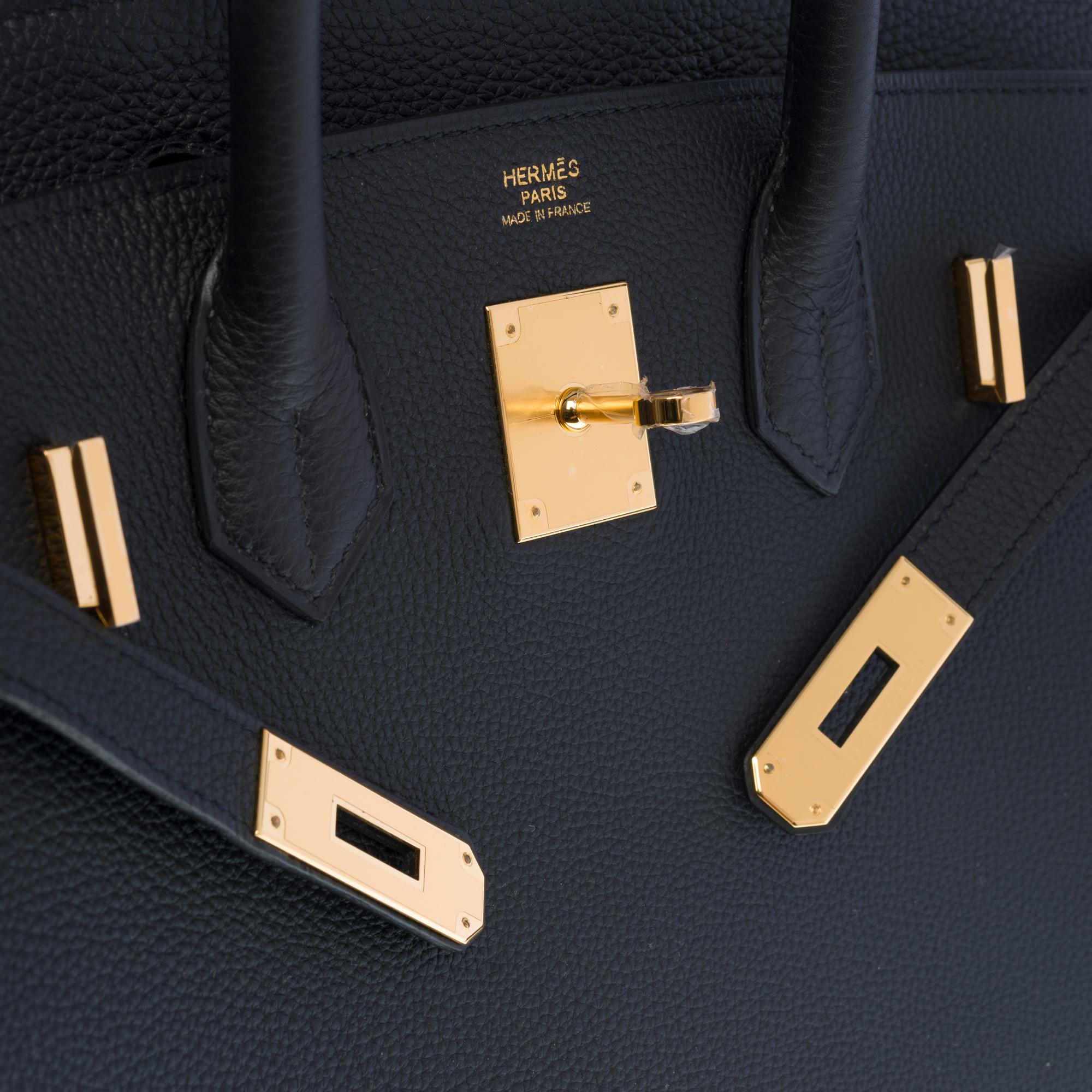 Orange Brand New - Hermès Birkin 30 handbag in Black Togo leather, gold hardware