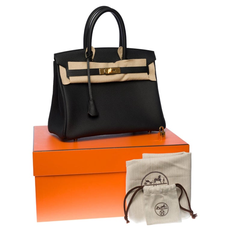 Brand New - Hermès Birkin 30 handbag in Black Togo leather, gold hardware