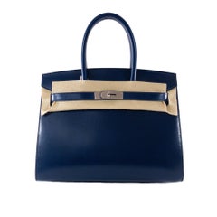 Brand New Hermes Birkin 30cm Sellier Blue Sapphire Box Palladium Hardware