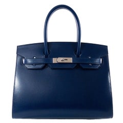 Brand New Hermes Birkin 30cm Sellier Blue Sapphire Box Palladium Hardware