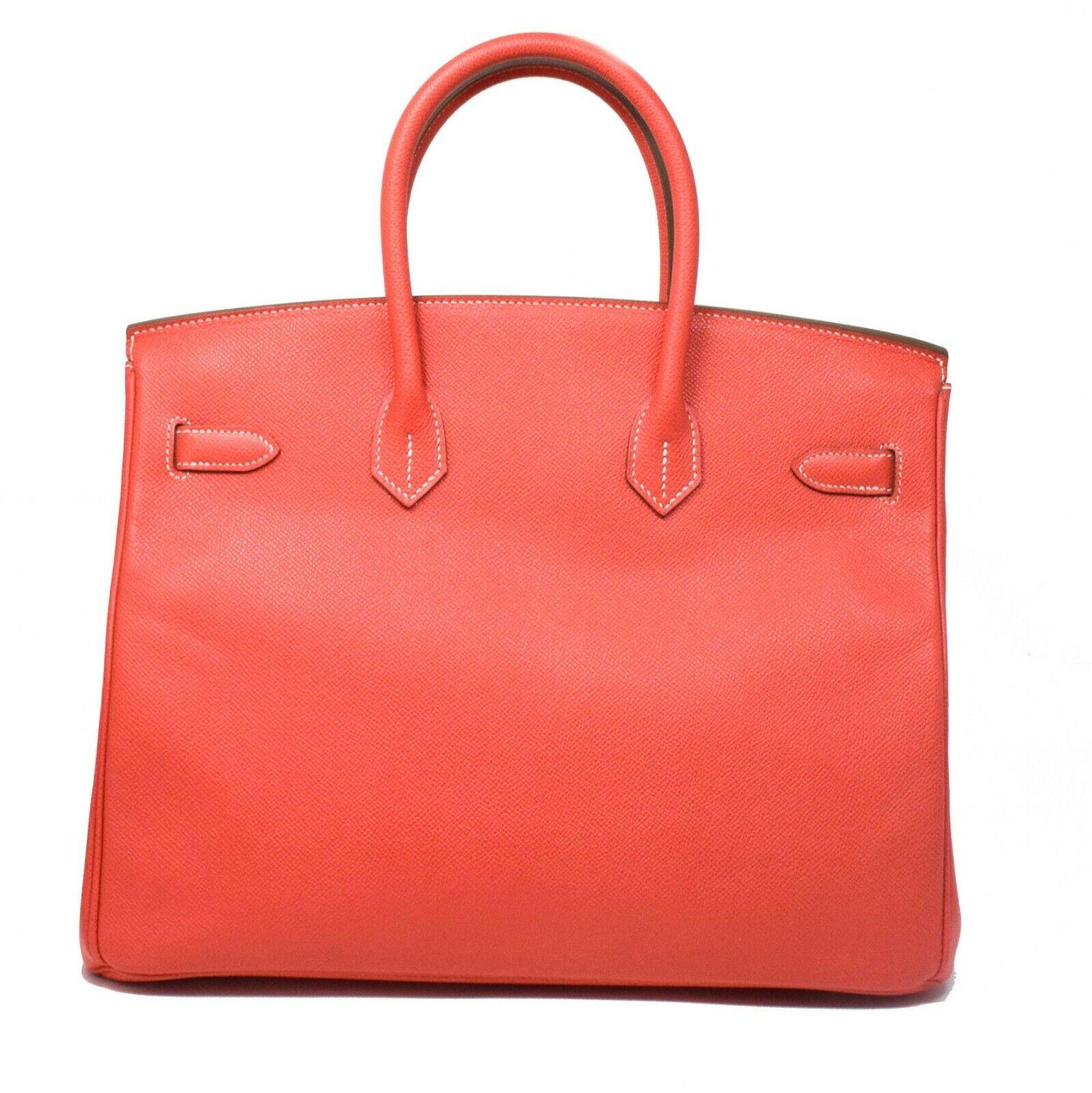 Brilliance Jewels, Miami
Questions? Call Us Anytime!
786,482,8100

Hermès Birkin 35 with gold-plated hardware, dual rolled top handles, protective feet at base, tonal Chevre lining, dual interior pockets; one with zip closure and belted turn-lock
