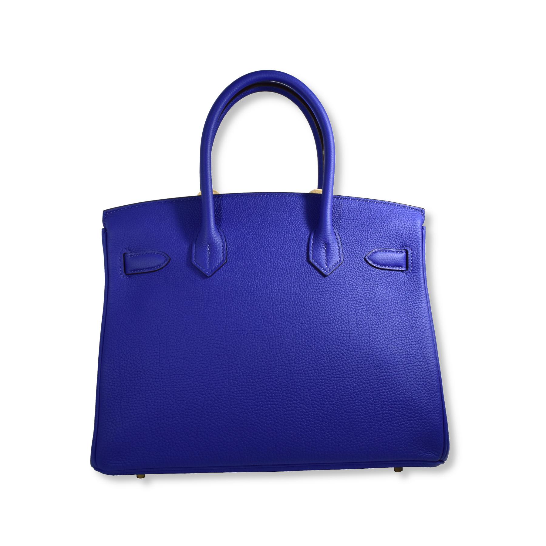 Hermes Birkin Electric Blue Gold Hardware Handtasche (Moderne)