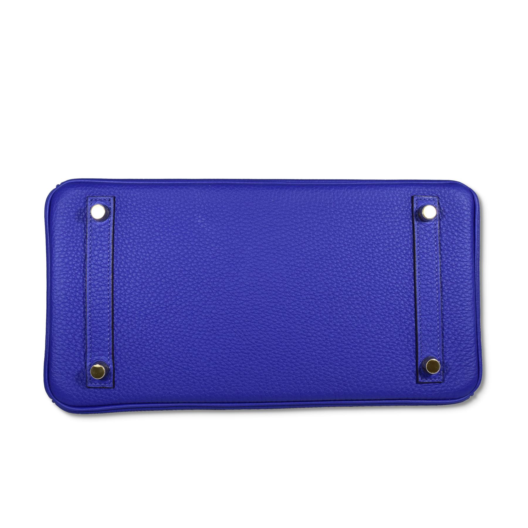 Hermes Birkin Electric Blue Gold Hardware Handtasche im Zustand „Hervorragend“ in Miami, FL