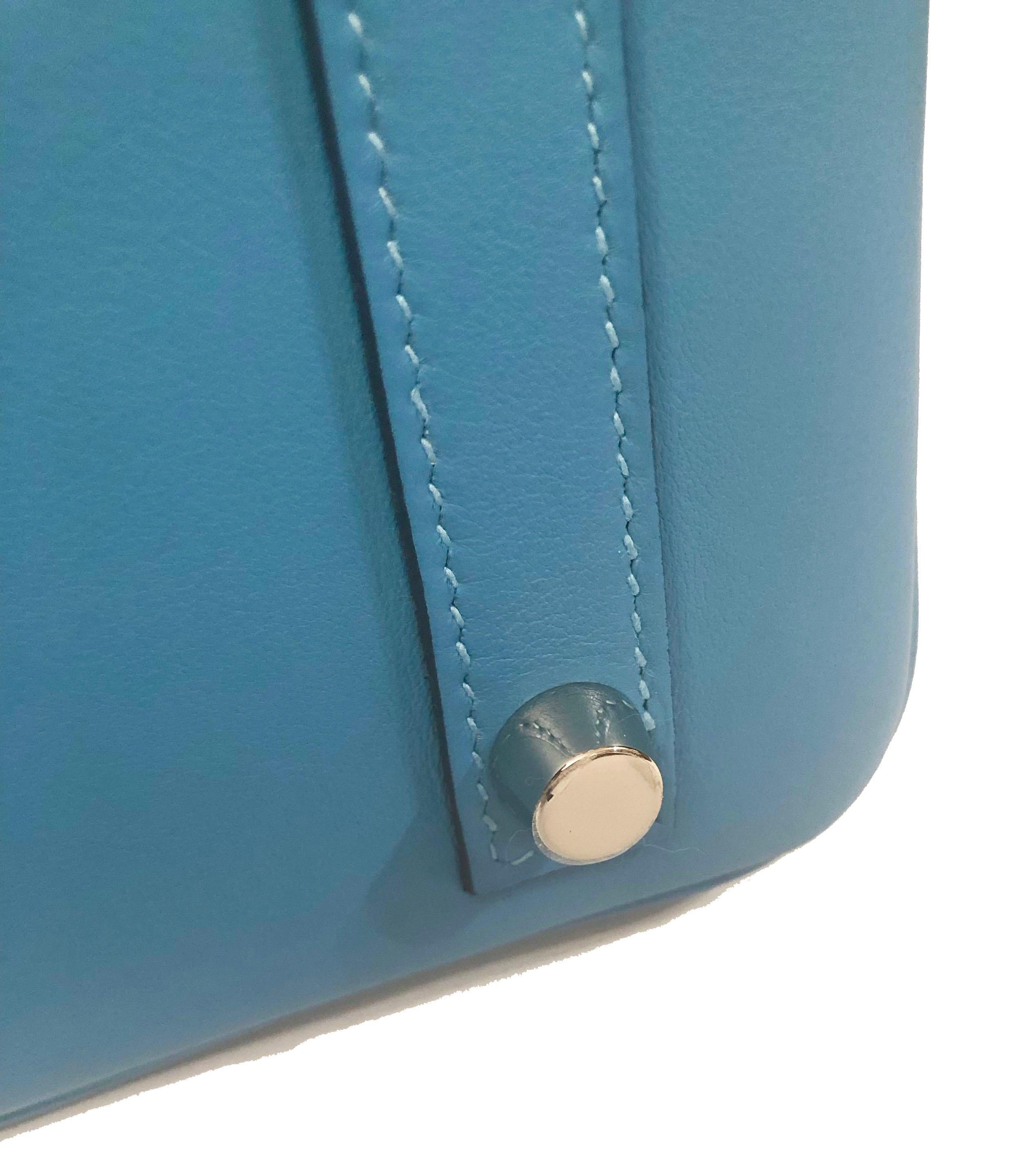 BRAND NEW Hermes  Bleu du Nord Swift leather 25 Birkin Bag  8