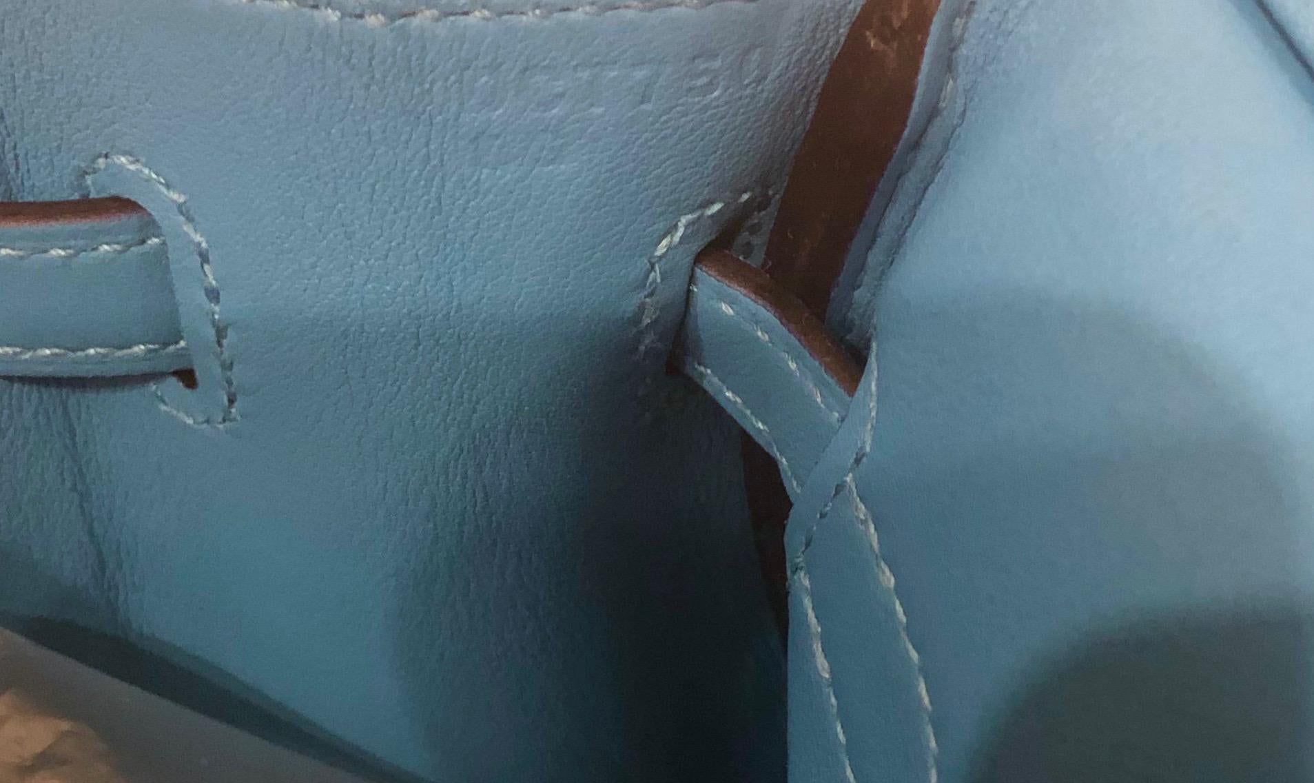 BRAND NEW Hermes  Bleu du Nord Swift leather 25 Birkin Bag  9