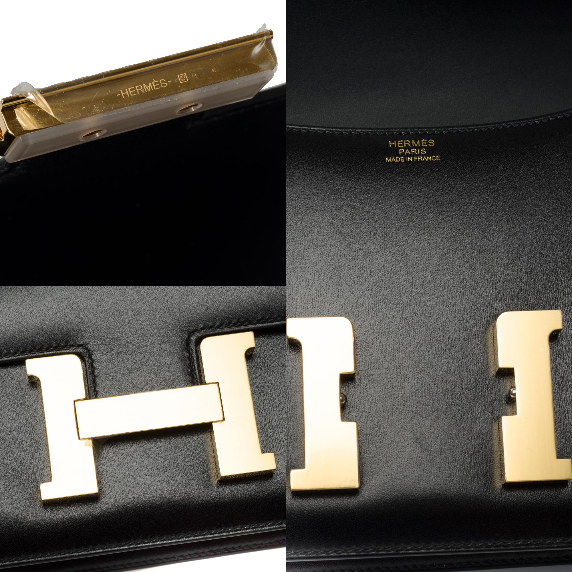 Brand New Hermès Constance 23 shoulder bag in Black Box Calf leather , GHW For Sale 3