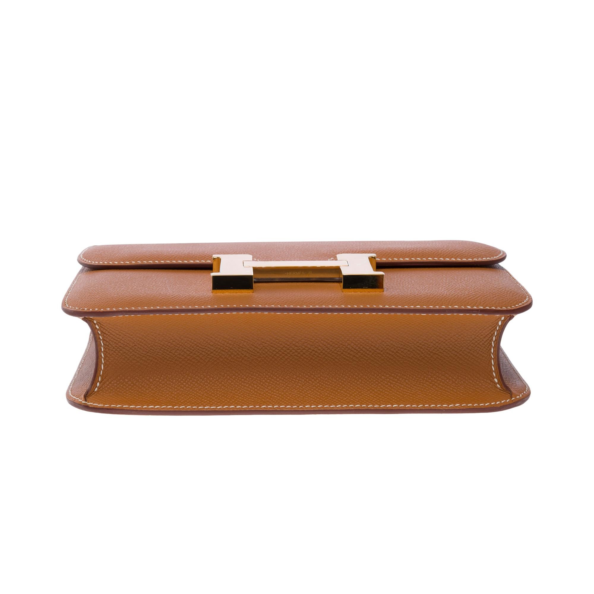 Brand New Hermès Constance 23 shoulder bag in Gold Epsom leather , GHW 5