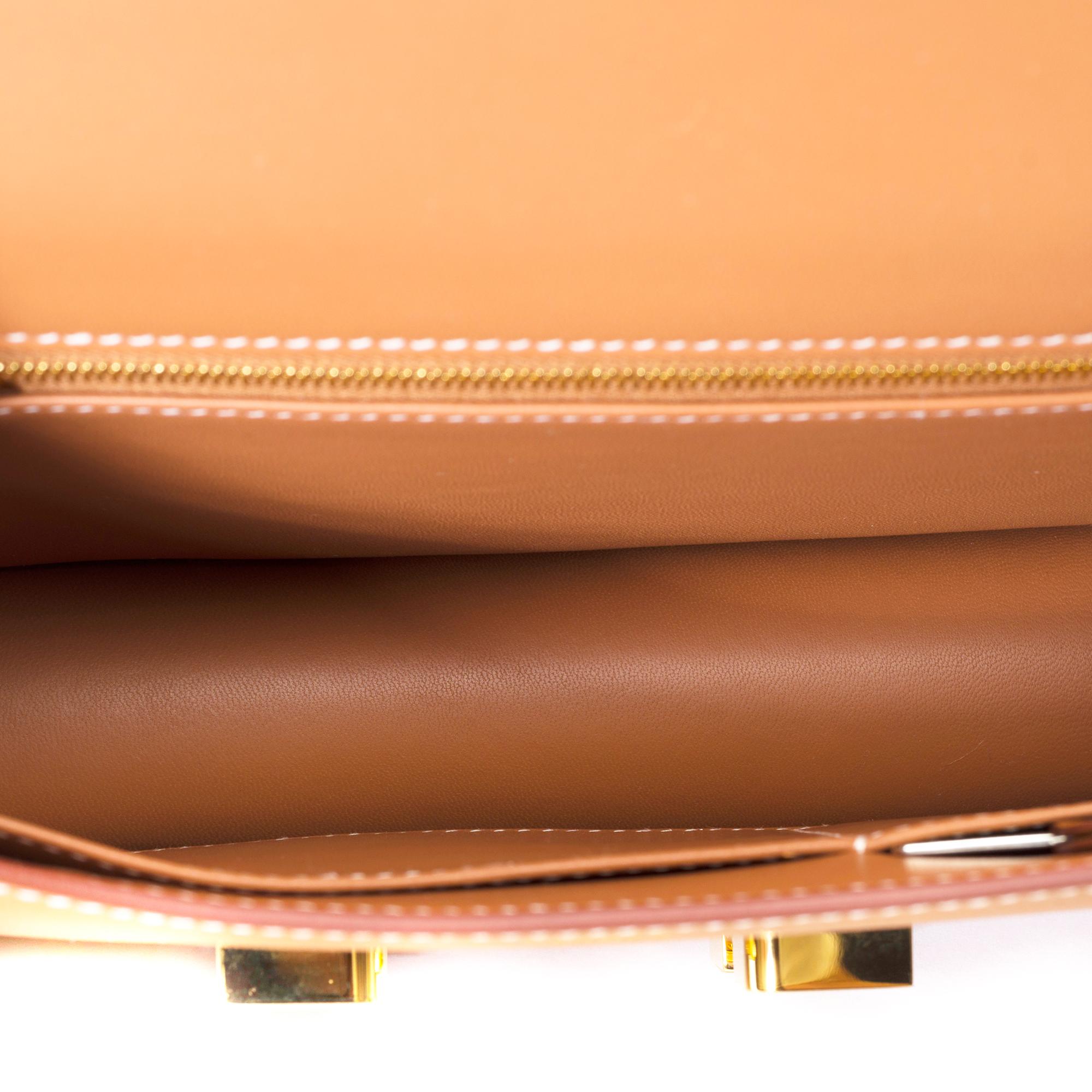 Brand New Hermès Constance 23 shoulder bag in Gold Epsom leather , GHW 3