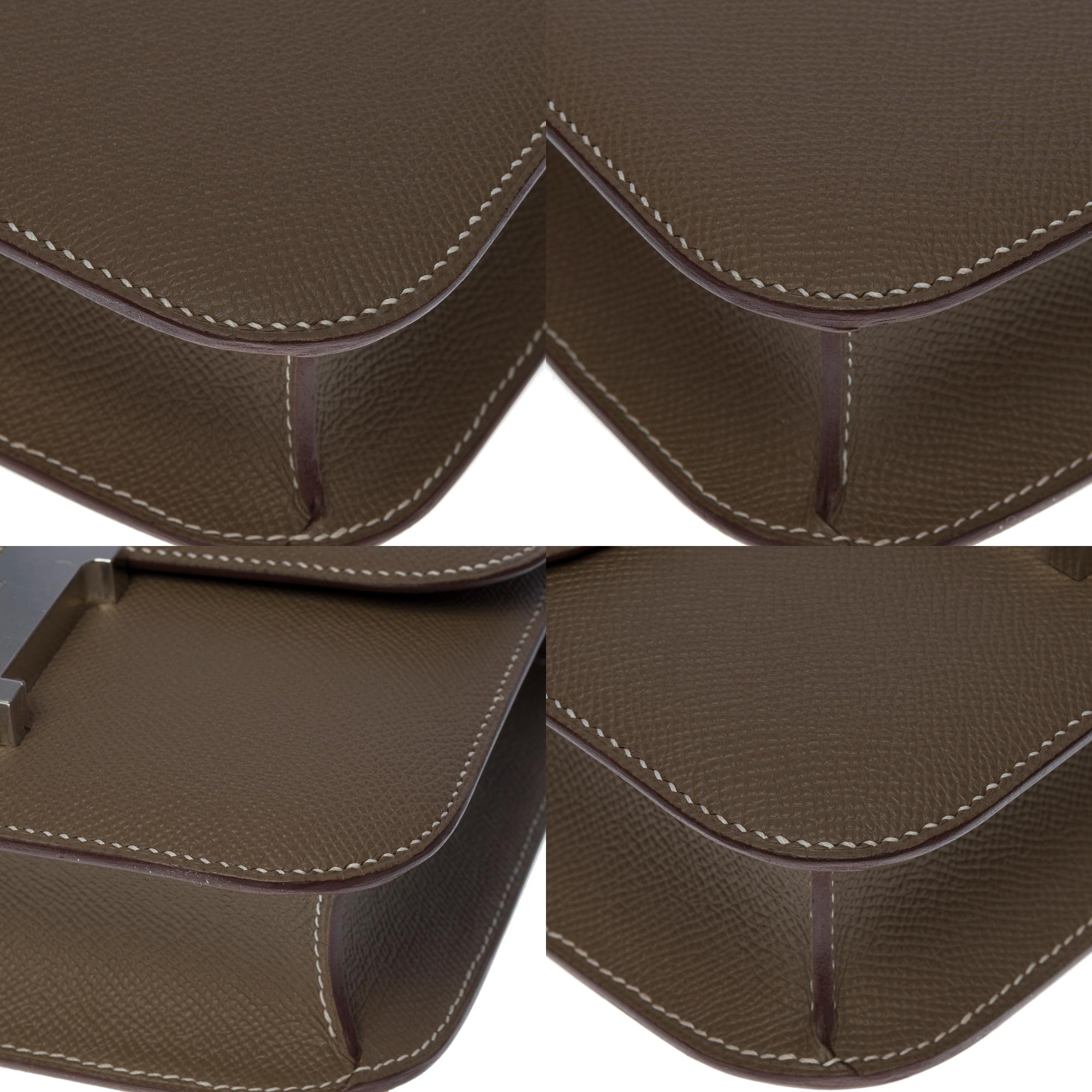 Brand New Hermès Constance 24 shoulder bag in etoupe Epsom leather, SHW 4