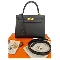 Brand New Hermes Kelly 25 Black Epsom GHW