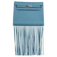 BRAND NEW Hermes Kelly Danse Anate Bleu Jeans Swift Palladium Hardware