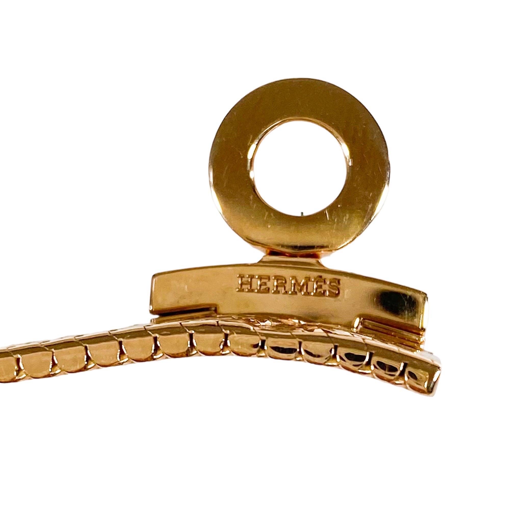 Brand New Hermes Kelly H Milanaise Yellow Gold Wide Bracelet 18K GM For Sale 3