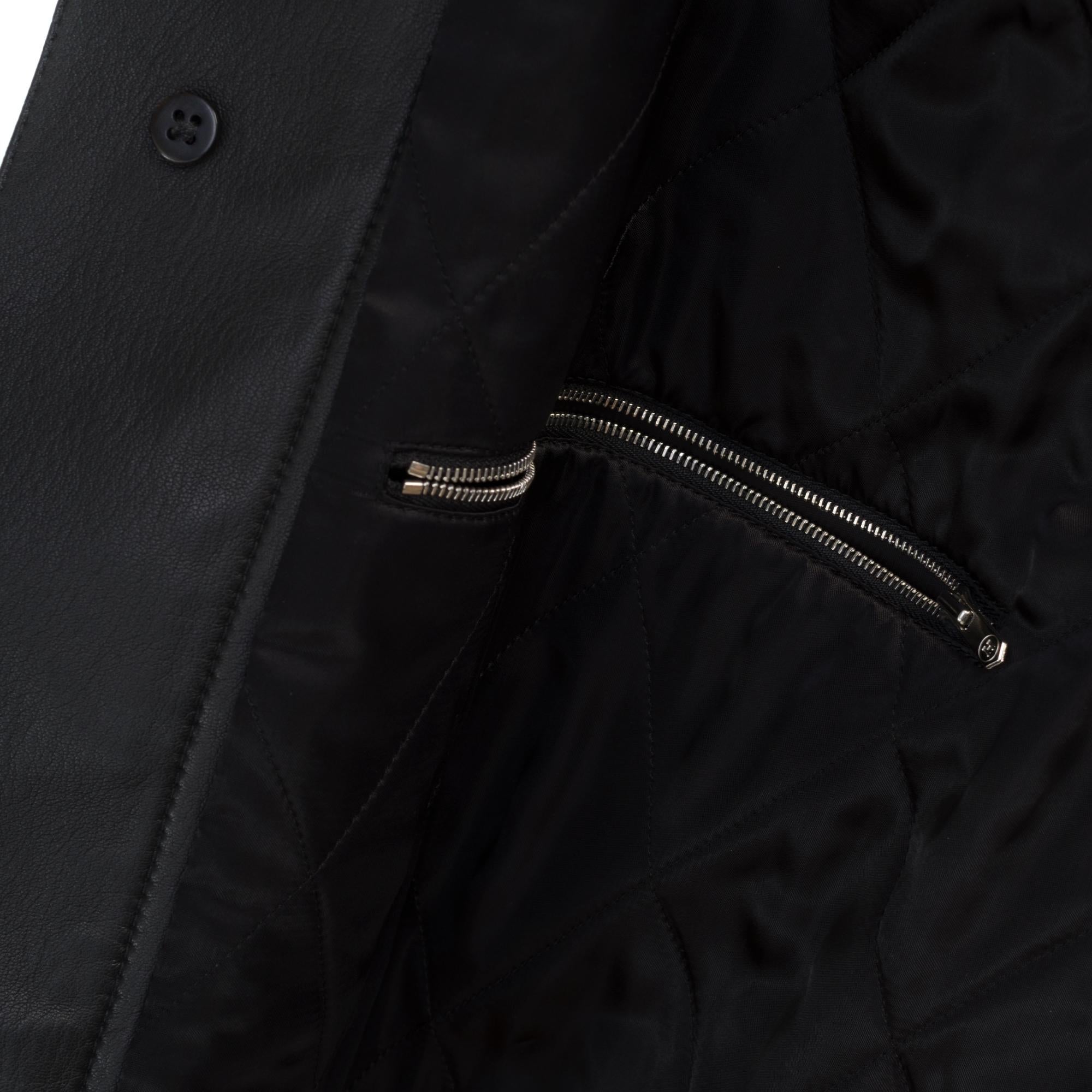 BRAND NEW/ Hermès Man Jacket in black canvas and leather, silver hardware 2