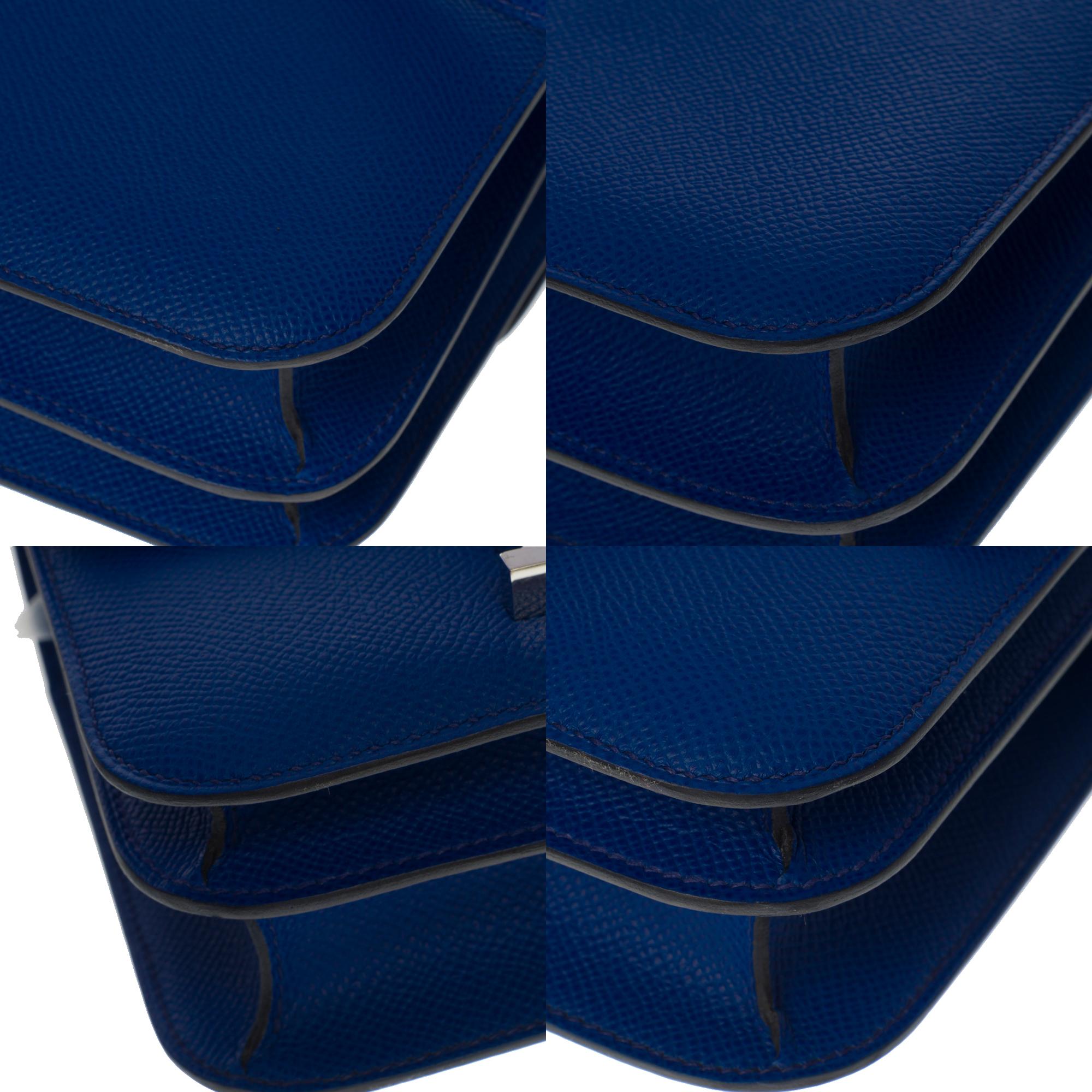 Brand New -Hermes Mini Constance 18 shoulder bag in bleu royal epsom leather, SHW 3