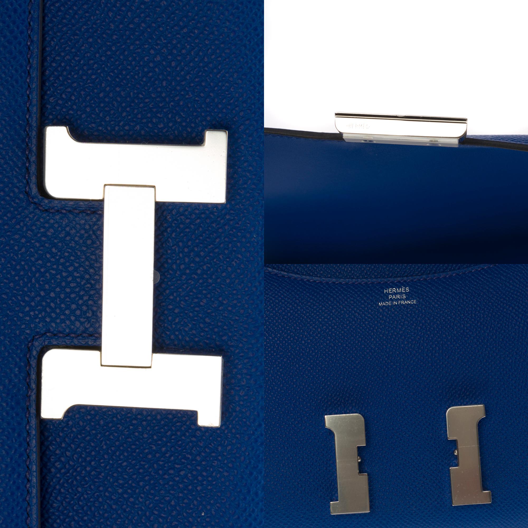 Orange Brand New -Hermes Mini Constance 18 shoulder bag in bleu royal epsom leather, SHW