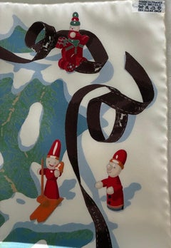 Foulard en soie Hermès « Noël au 24 Faubourg » neuf