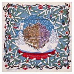 Foulard en soie Hermès « Noël au 24 Faubourg » neuf