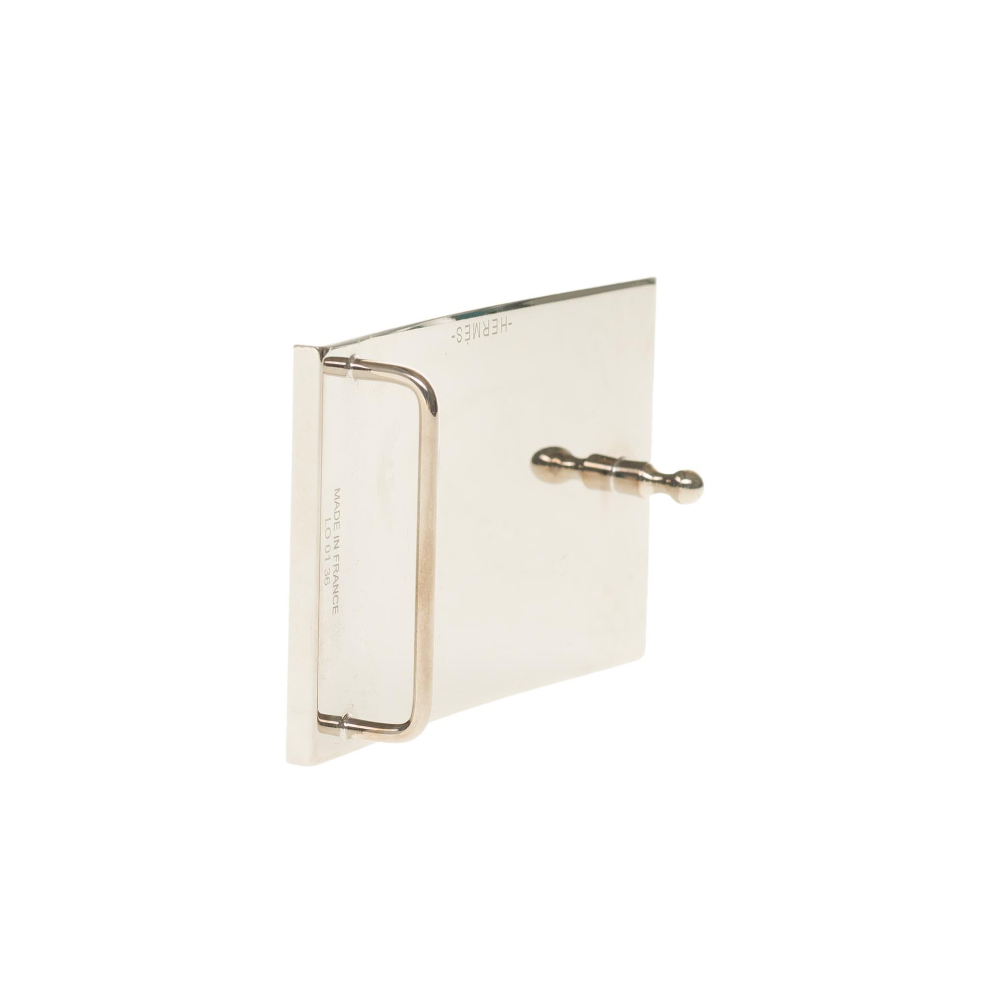 Brand New Hermes Rectangle Belt Buckle in Silver metal (37mm) 1