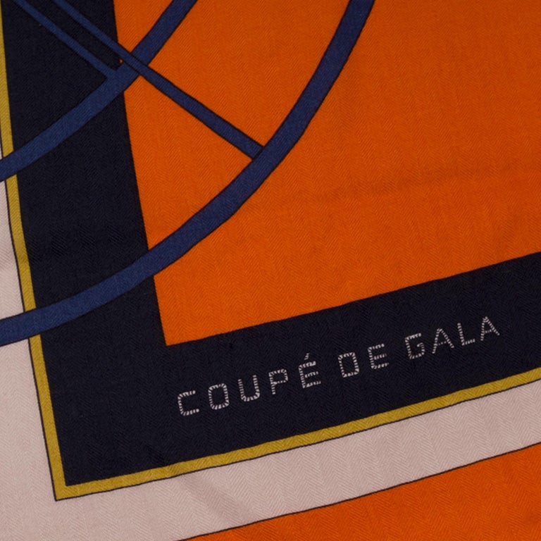 Brand New- Hermès Shawl 140 “Coupe de Gala” in cashmere and silk In New Condition For Sale In Paris, IDF