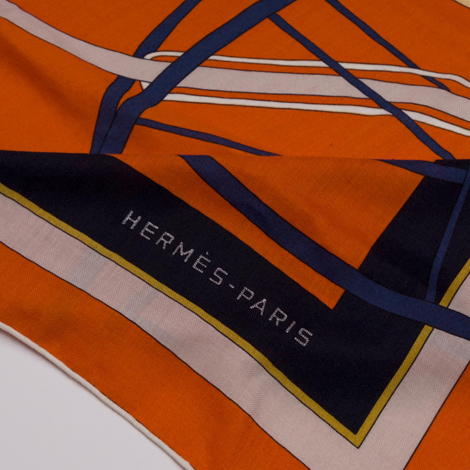 Brand New- Hermès Shawl 140 “Coupe de Gala” in cashmere and silk at ...