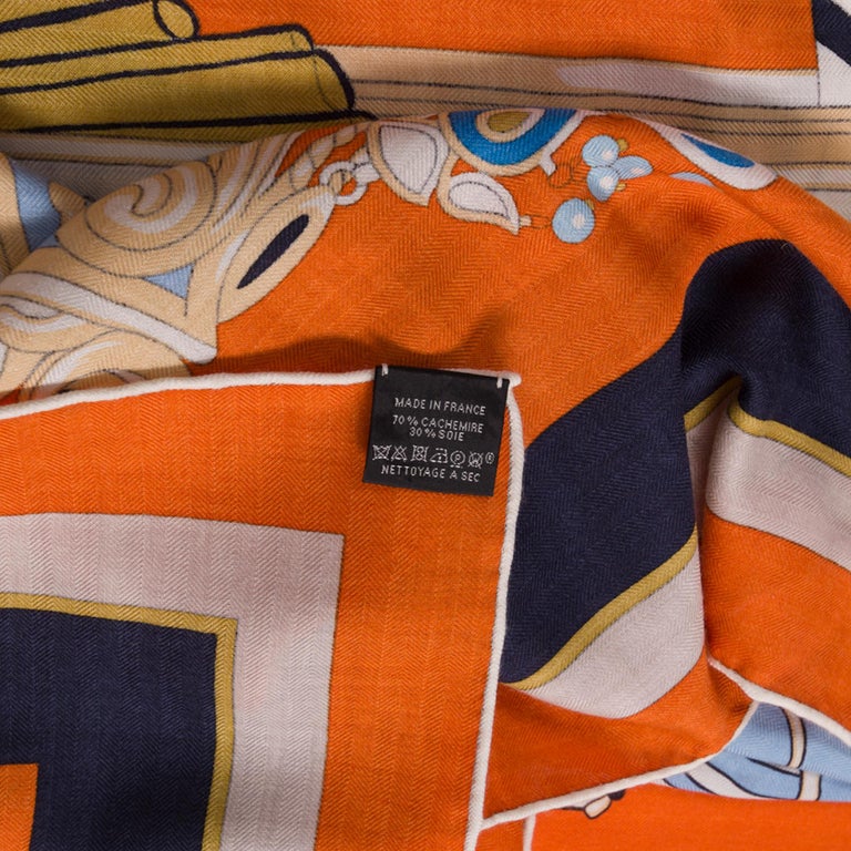 Brand New- Hermès Shawl 140 “Coupe de Gala” in cashmere and silk For Sale 2