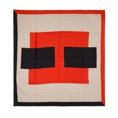 Brand New- Hermès Shawl 140 in beige, orange, black cashmere and silk