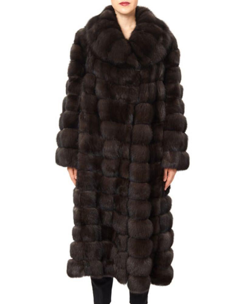 PRODUCT DESCRIPTION:

Brand new luxurious Sable fur coat 

Condition: Brand New

Closure: Buttons

Color: Brown

Material: Sable

Garment type: Coat

Sleeves: Straight 

Pockets: two slit pockets

Collar: Shawl collar.

Lining: Shirred Silk