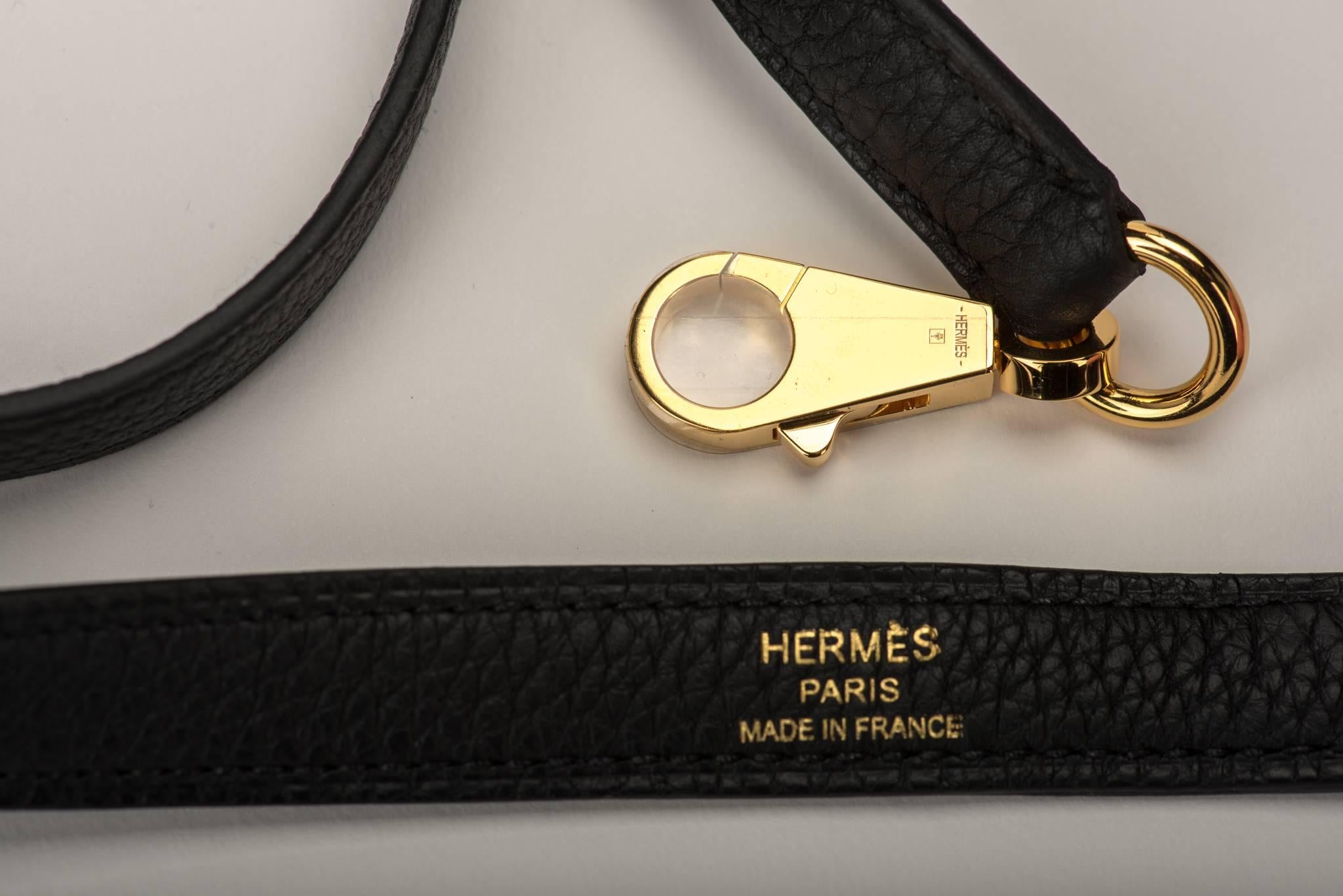 Brand New in Box Hermes Kelly 32 cm Togo Black Gold Bag 3