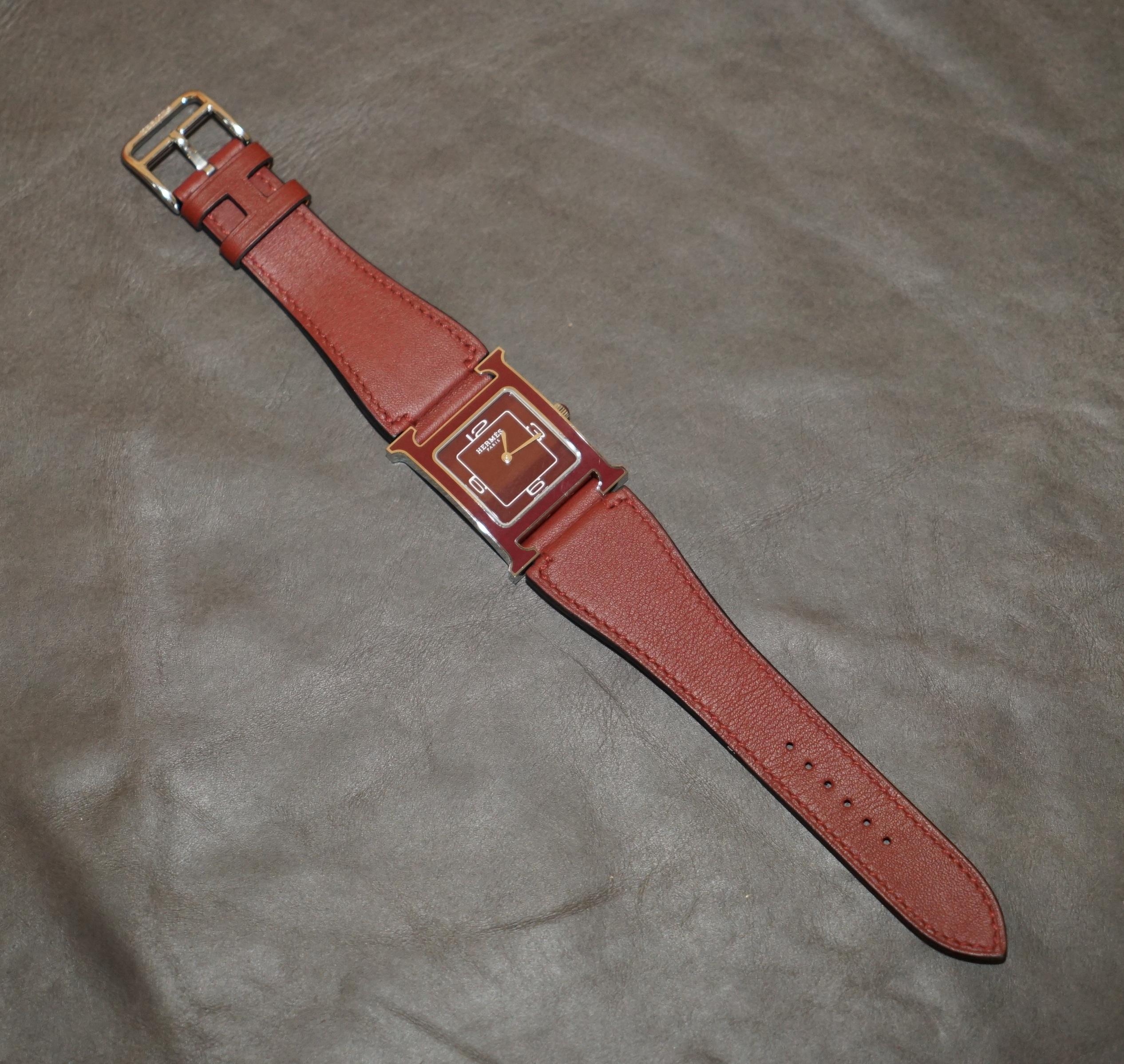 BRAND NEW IN THE ORIGiNAL BOX WITH PAPERWORK HERMES PARIS LTD EDITION H WATCH For Sale 5