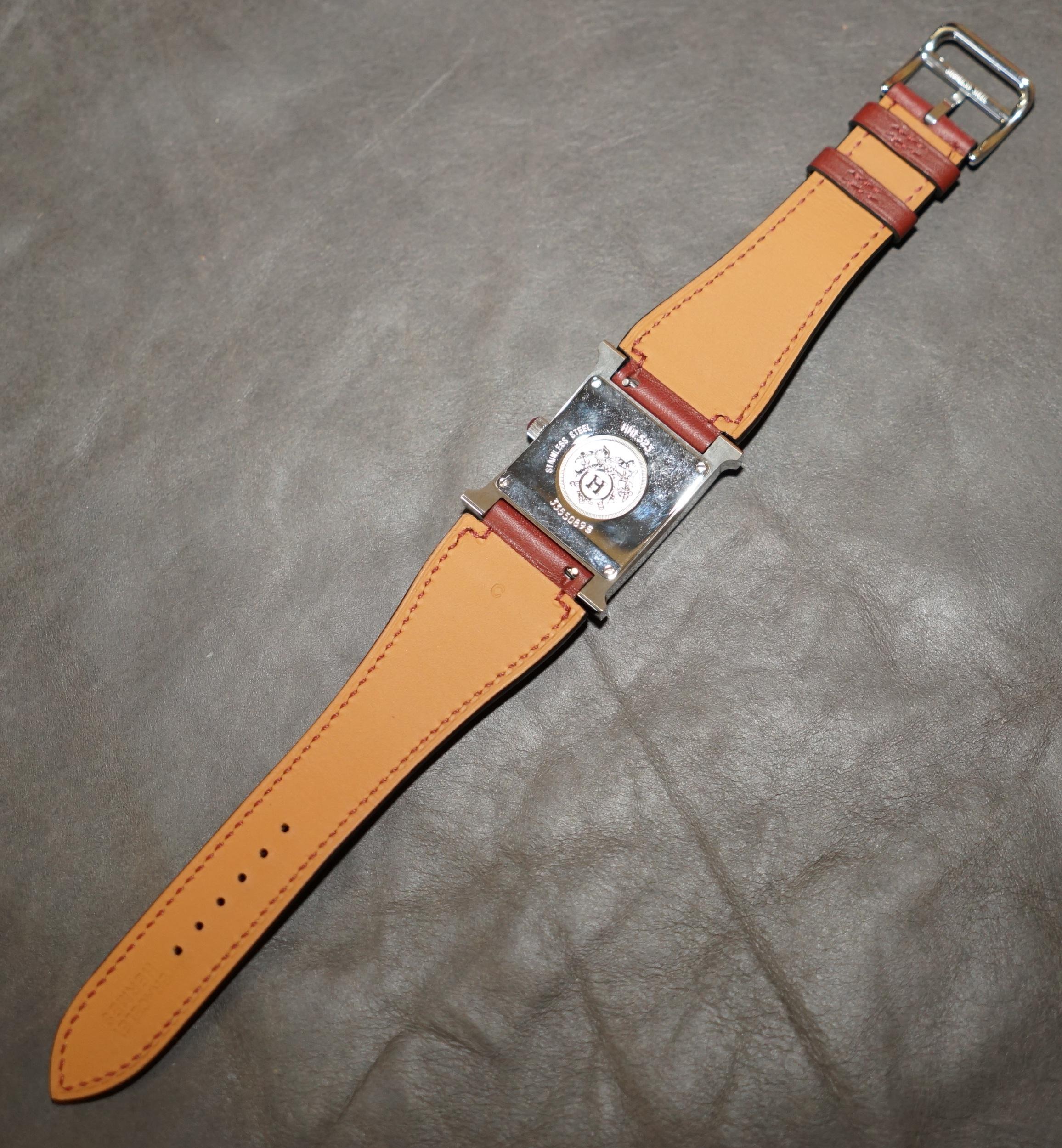 BRAND NEW IN THE ORIGiNAL BOX WITH PAPERWORK HERMES PARIS LTD EDITION H WATCH For Sale 7
