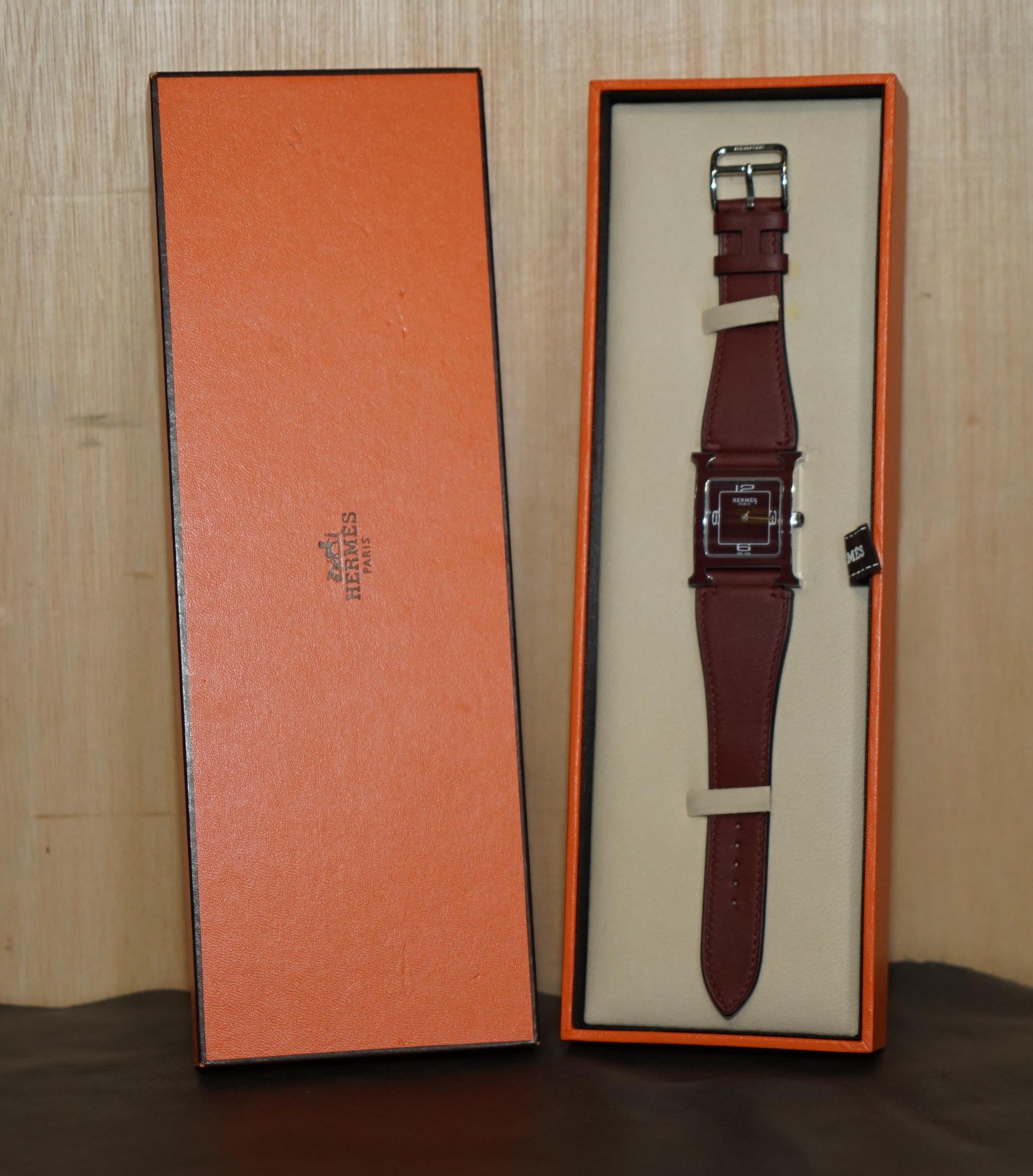 Art Deco BRAND NEW IN THE ORIGiNAL BOX WITH PAPERWORK HERMES PARIS LTD EDITION H WATCH For Sale
