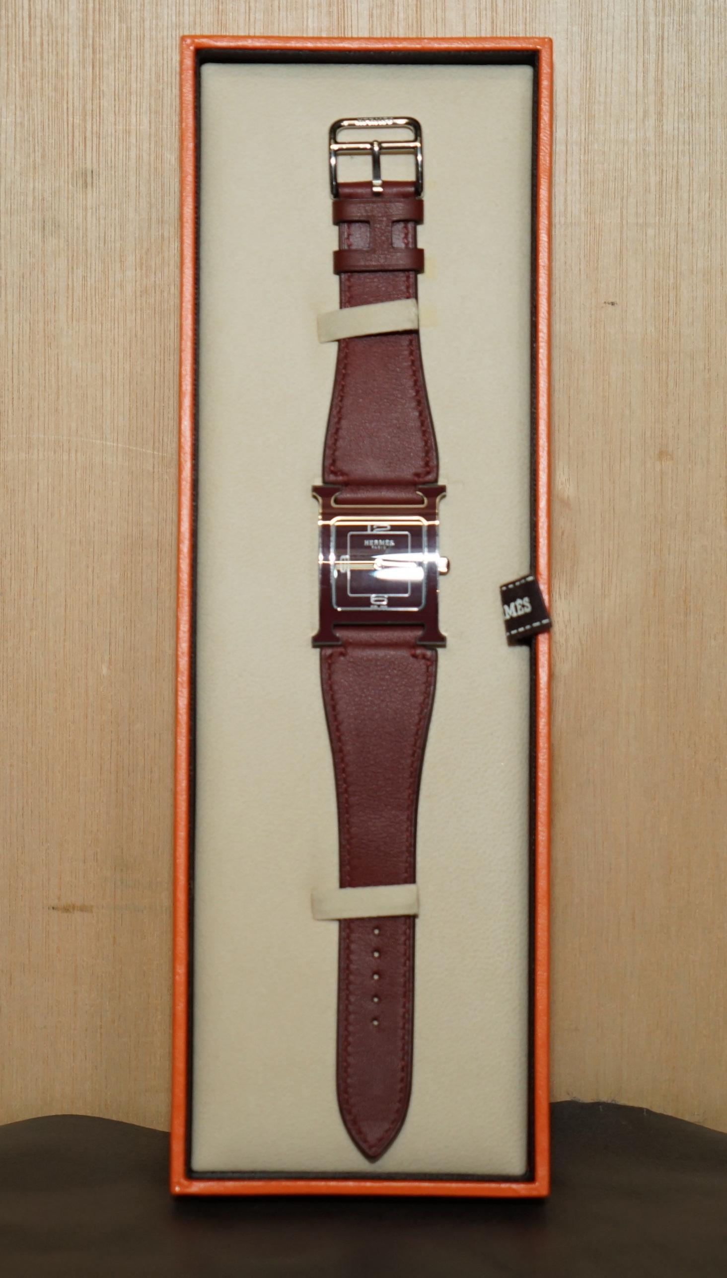 Women's or Men's BRAND NEW IN THE ORIGiNAL BOX WITH PAPERWORK HERMES PARIS LTD EDITION H WATCH For Sale
