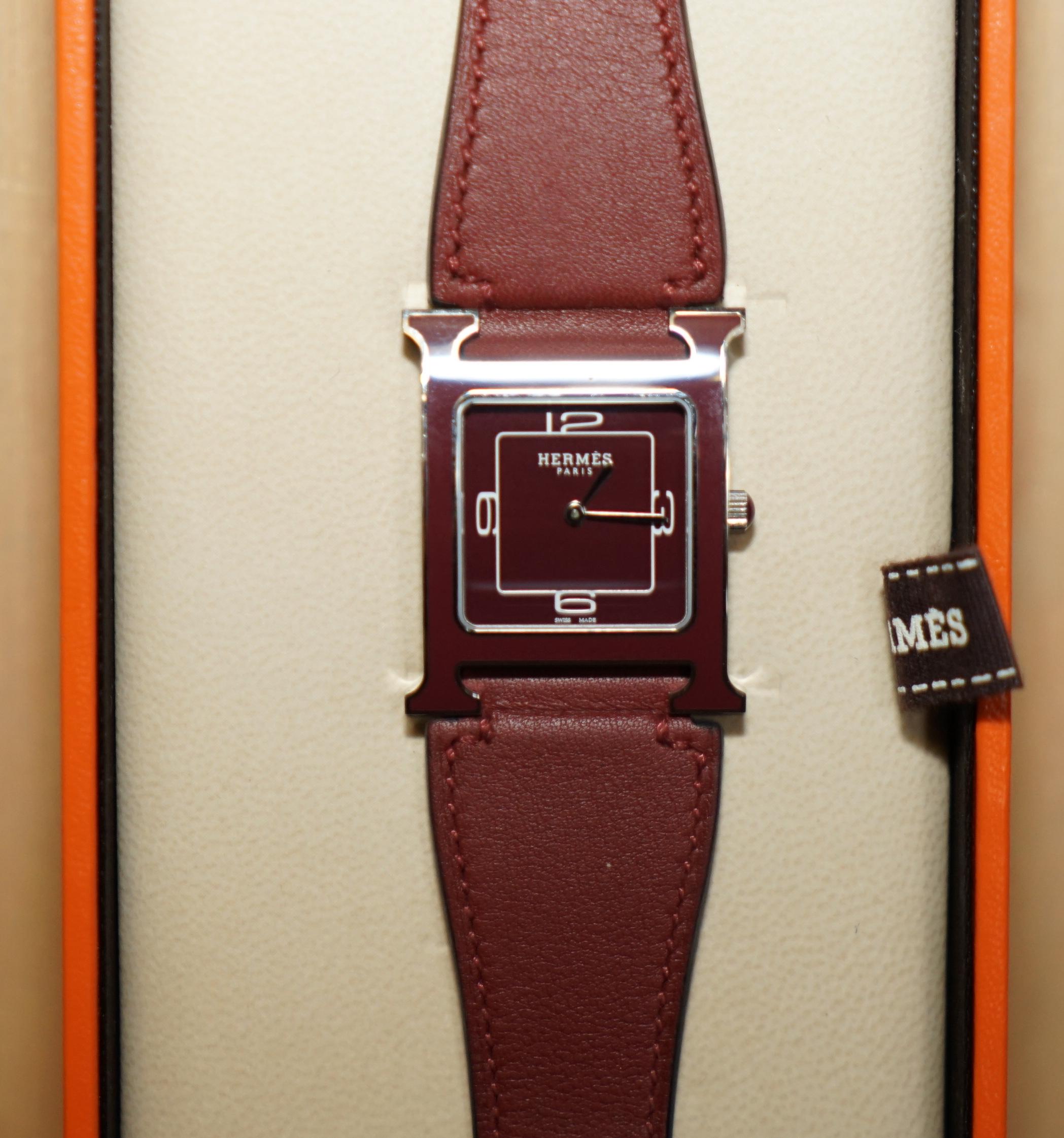BRAND NEW IN THE ORIGiNAL BOX WITH PAPERWORK HERMES PARIS LTD EDITION H WATCH For Sale 2