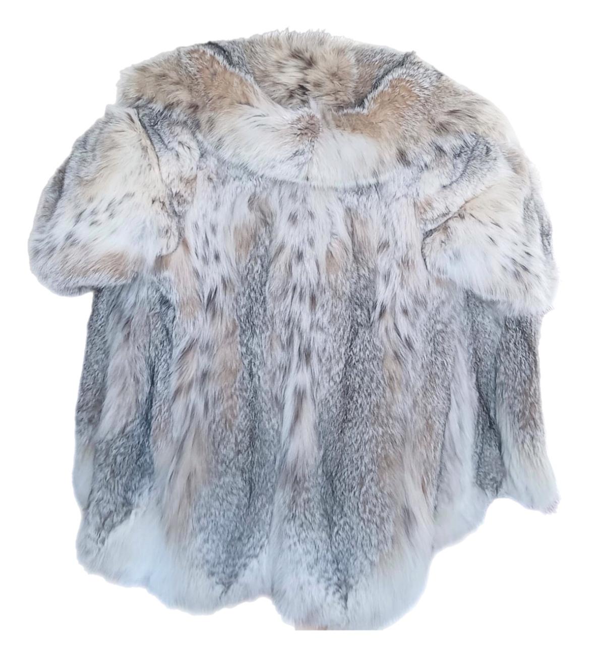 Brand new lightweight Canadian lynx fur coat with detachable hood size 24 XXL For Sale 15