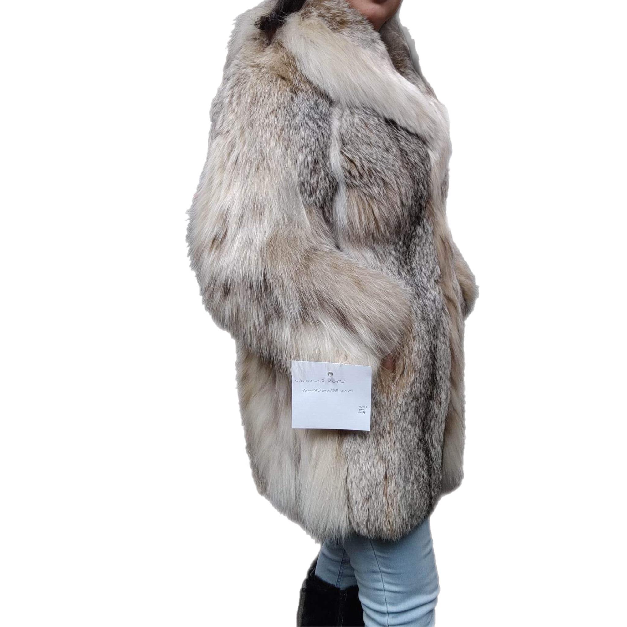 Brand new lightweight lynx fur coat size 10 For Sale 3