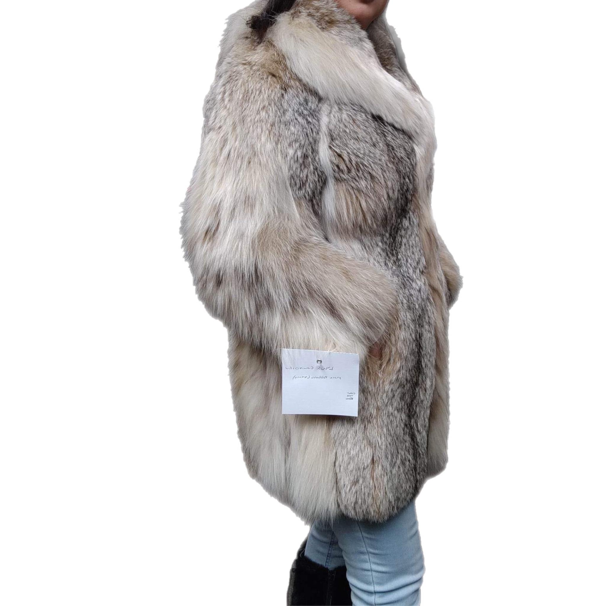 Brand new lightweight lynx fur coat size 10 For Sale 2