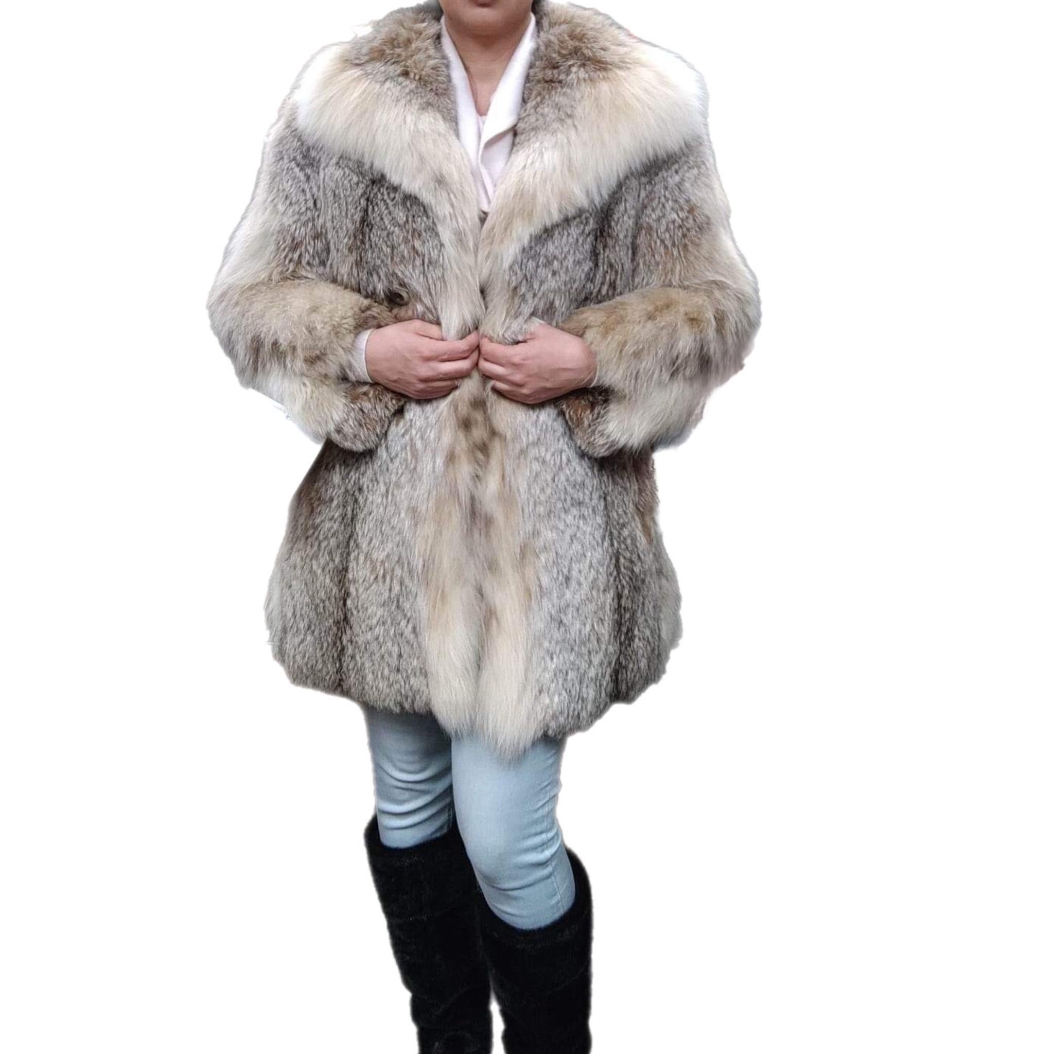 Brand new lightweight lynx fur coat size 10 For Sale 5